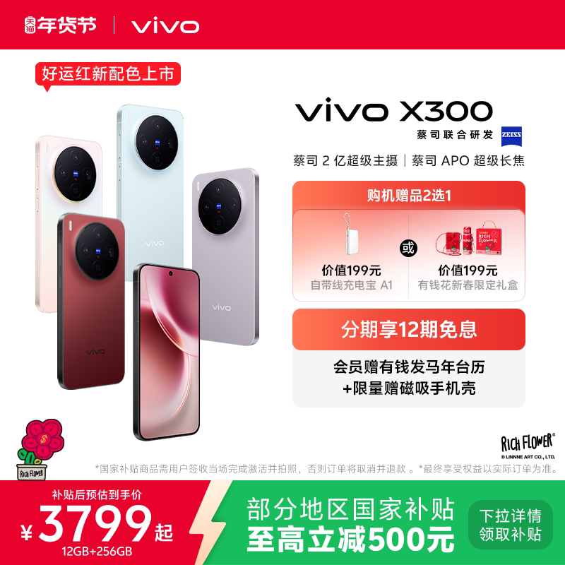 vivo X300 蔡司2亿超级主摄 天玑9500 手机