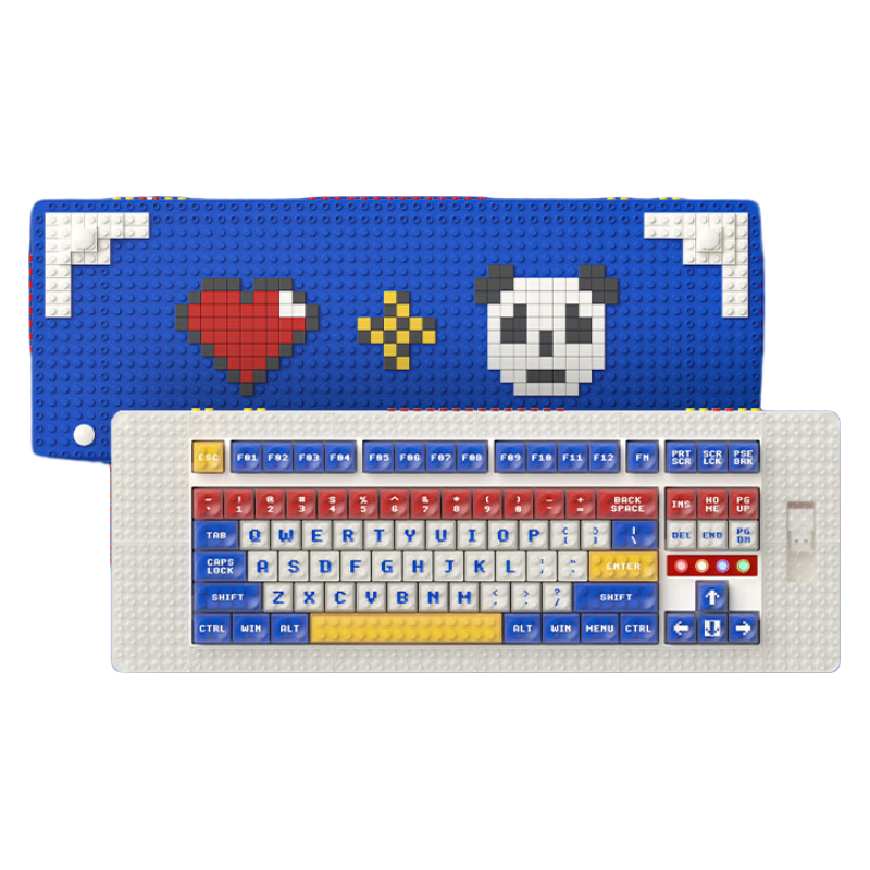 MelGeek Pixel积木键盘三模客制化热插拔Gasket蓝牙无线机械键盘 Palette调色板 凯华定制积木L轴 线性轴