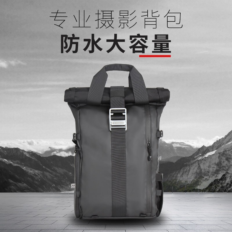 佰信 旅行 相机双肩背包户外防水专业多功能 摄影包大容量侧开 专业升级版