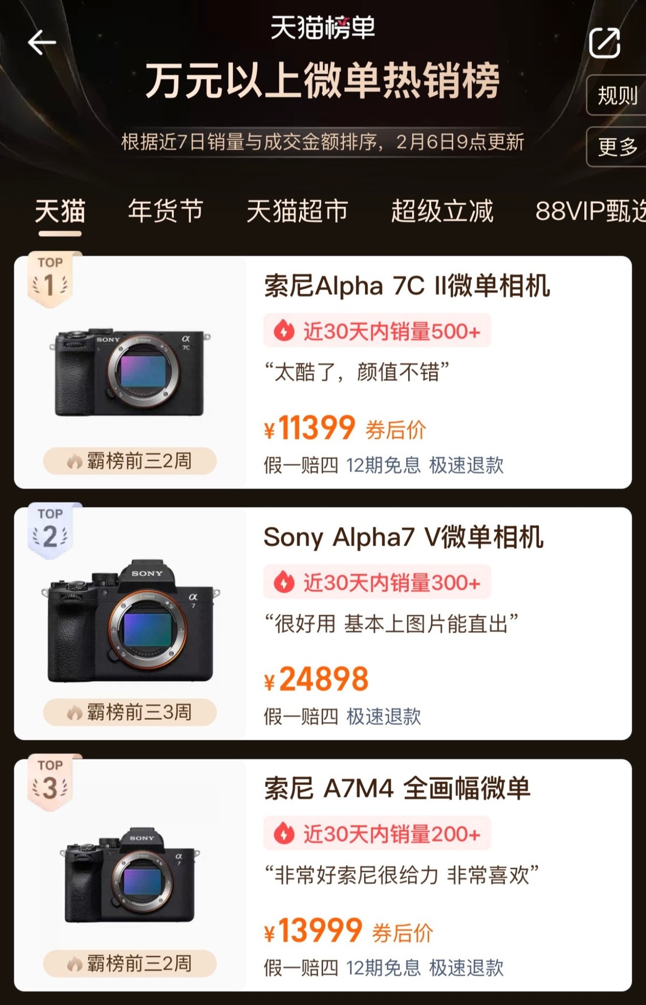 全画幅首选!索尼 Alpha 7 V 上市即领跑,位居影像消费市场榜首
