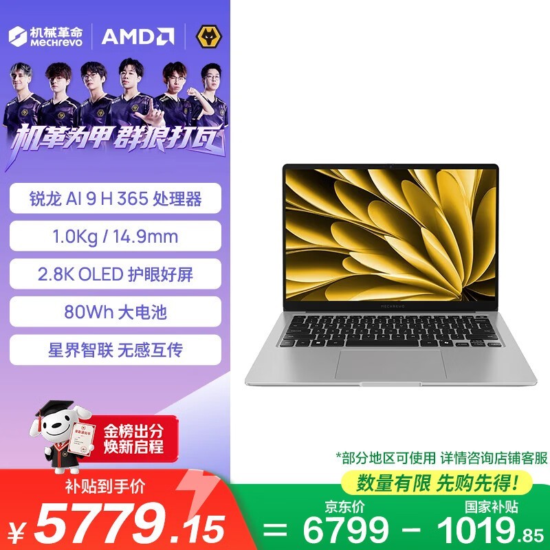 机械革命 星耀14 至臻版(锐龙AI 9H 365/32GB/1TB/2.8K OLED)