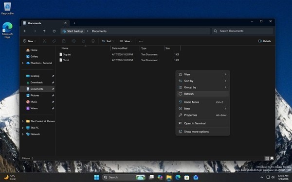 微软将重启Windows 11现代右键菜单的刷新与打印功能