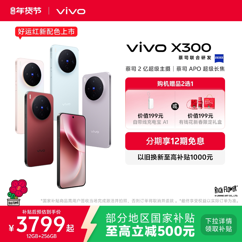 vivo X300 蔡司2亿超级主摄 天玑9500 手机
