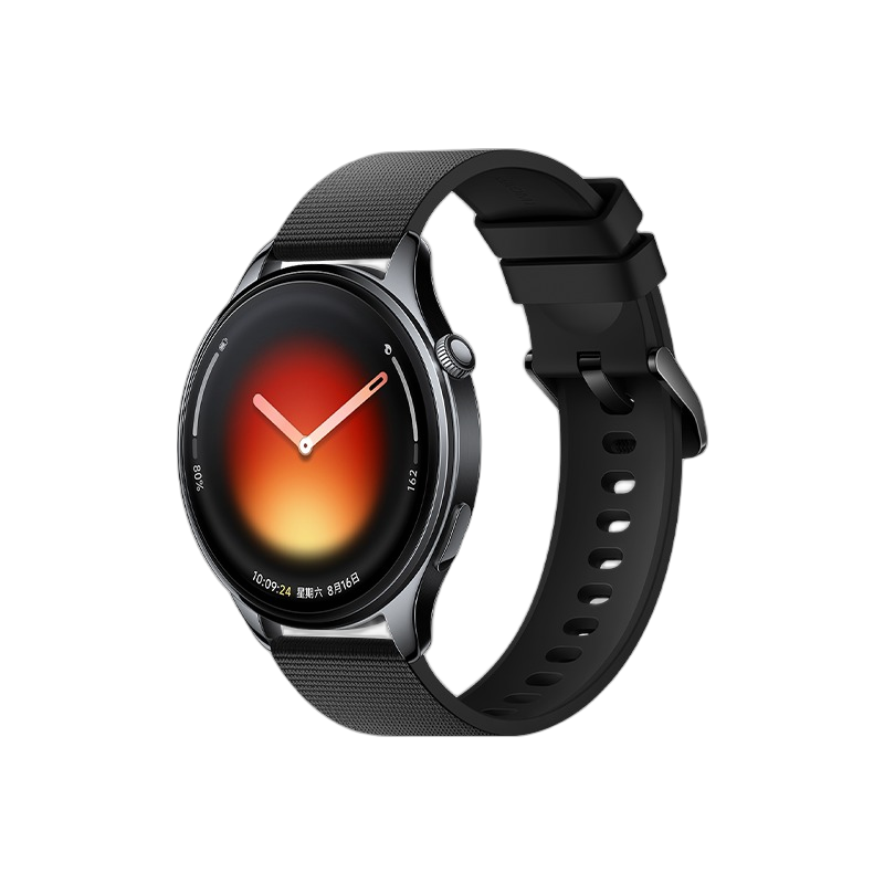 小米 Watch 5 蓝牙版 智能手表 47mm 黑色氟橡胶表带