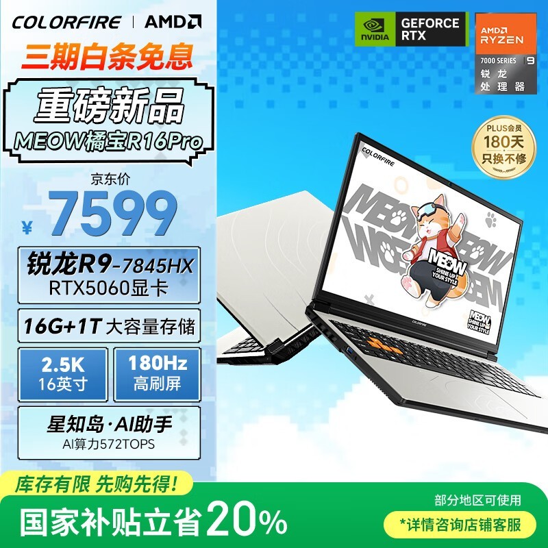 七彩虹 MEOW R16 Pro(R9-7845HX/16GB/1TB/RTX5060)