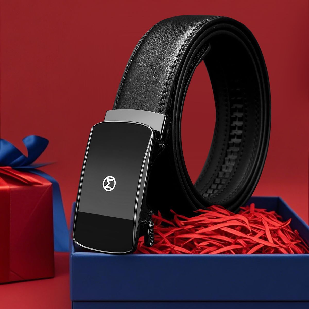 Mexican 稻草人 男士真皮自动腰带 商务高档牛皮休闲裤带