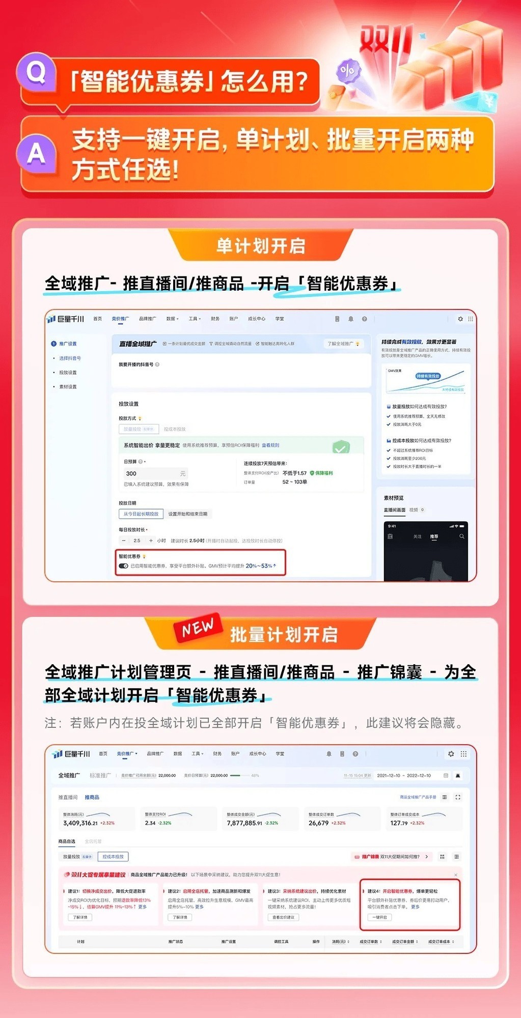 双11优秀案例揭秘!智能优惠券新升级,跟着头部商家抄增长作业