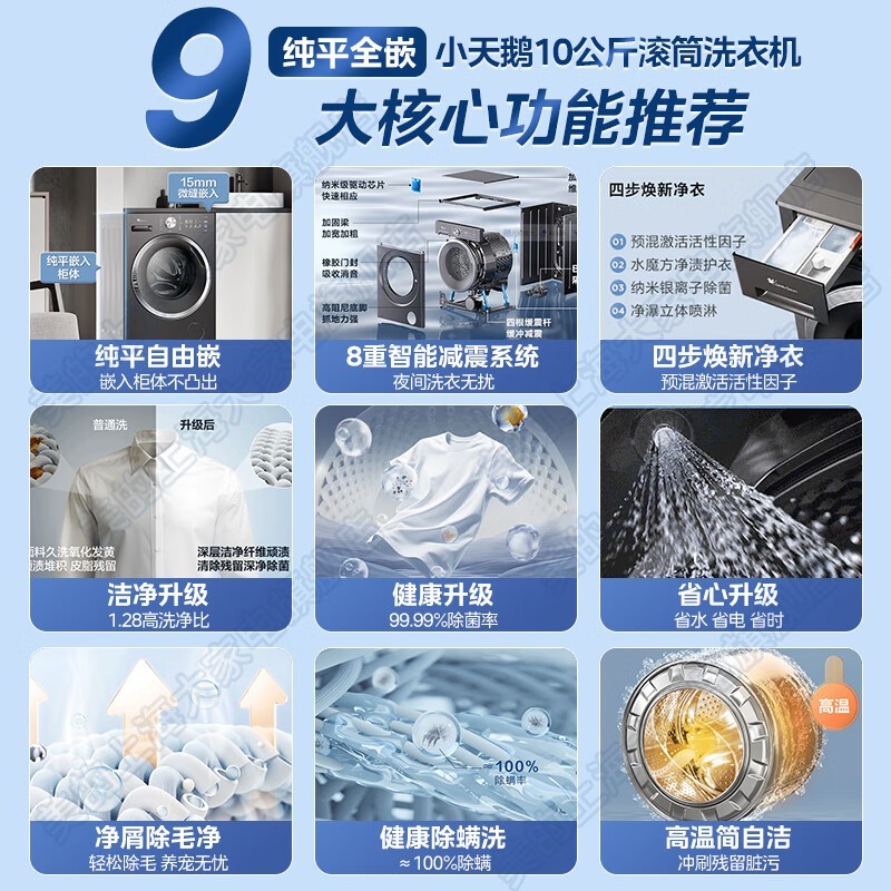 小天鹅10kg滚筒洗衣机,补贴后2068元