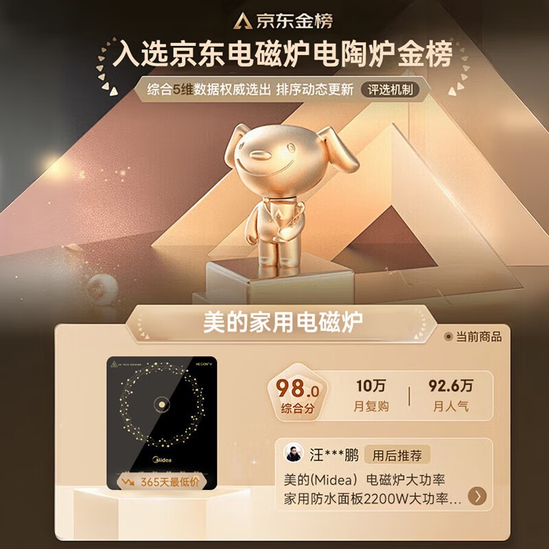 美的2200W电磁炉103元