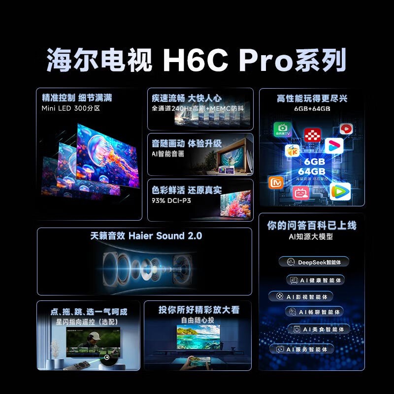 海尔75H6C Pro电视直降千元速抢!