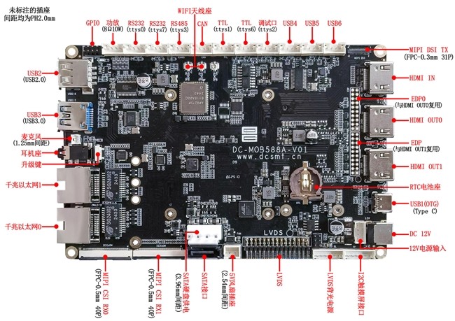 定昌最新RK3588嵌入式工业评估主板—B2B核心板扩展底板