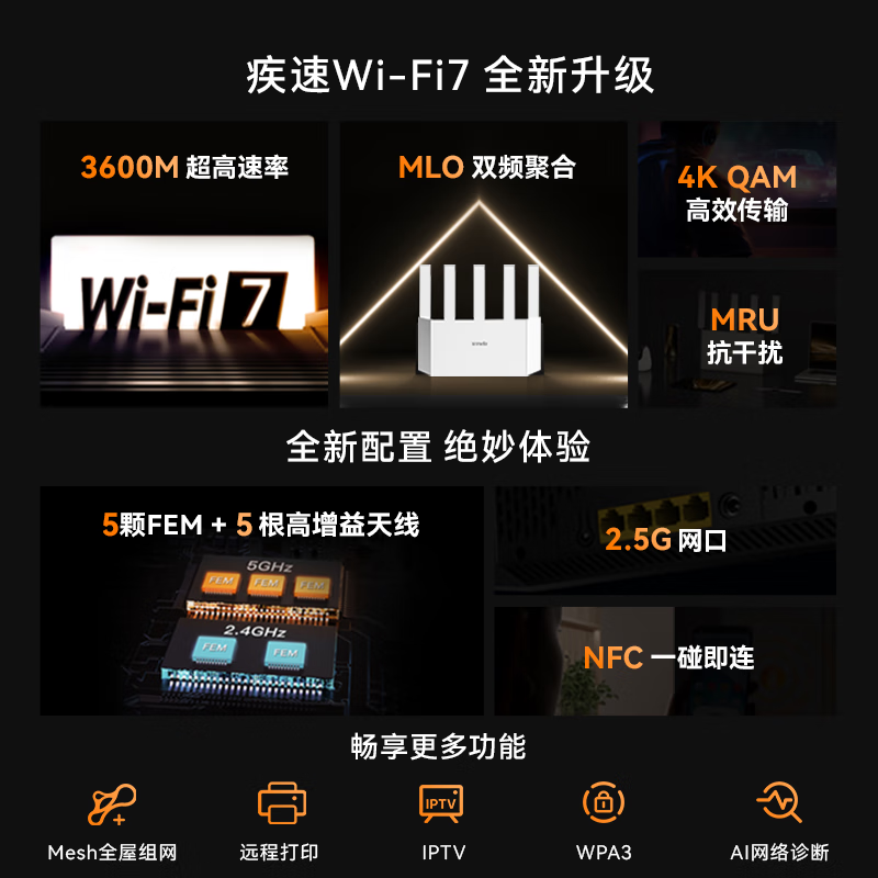 腾达云霄BE3600路由器,低至139元抢