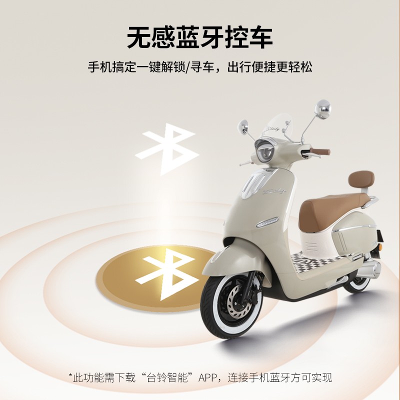 台铃 电动车巴黎复古智能电动车摩托车外卖通勤高速电摩门店自提