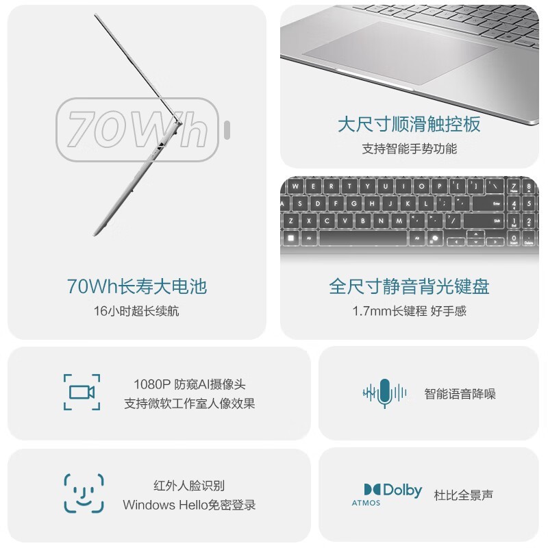 华硕无畏Pro16酷睿版,到手低至5056元
