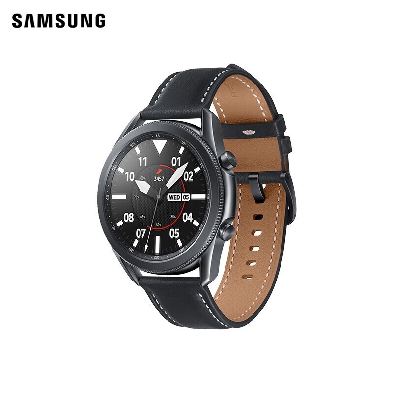 三星(SAMSUNG) Galaxy Watch3 智能手表 音乐播放 天气表盘 血氧测量 睡眠评分 45mm 耀岩黑 蓝牙通话版