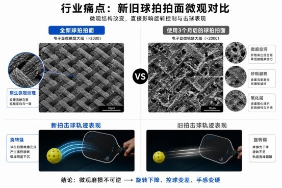 新品先知|3秒渗透修复!匹克球拍黑科技,终结拍面损耗越打越滑难题