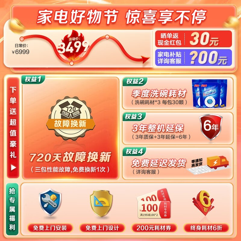 海尔晶彩系列16套洗碗机,强劲清洁,智能高效