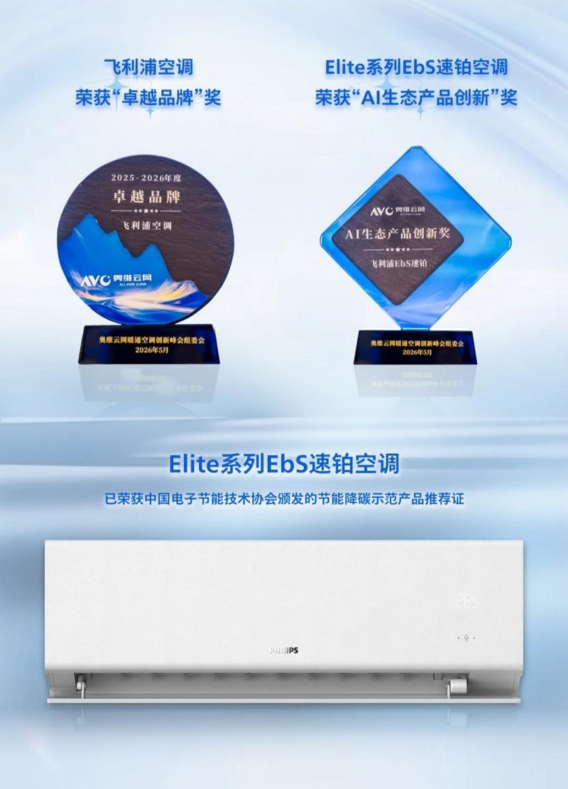 双重荣誉加冕！飞利浦空调斩获奥维云网“卓越品牌”与“AI 生态产品创新奖”