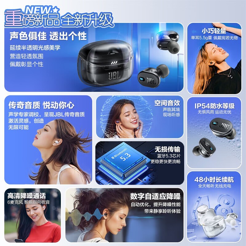 JBL TUNE BUDS 2琉璃豆2代真无线蓝牙耳机限时特惠330元