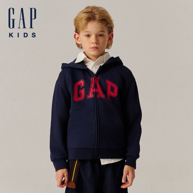 Gap 盖璞 大小童同款男童秋季款连帽抓绒卫衣儿童外套657348