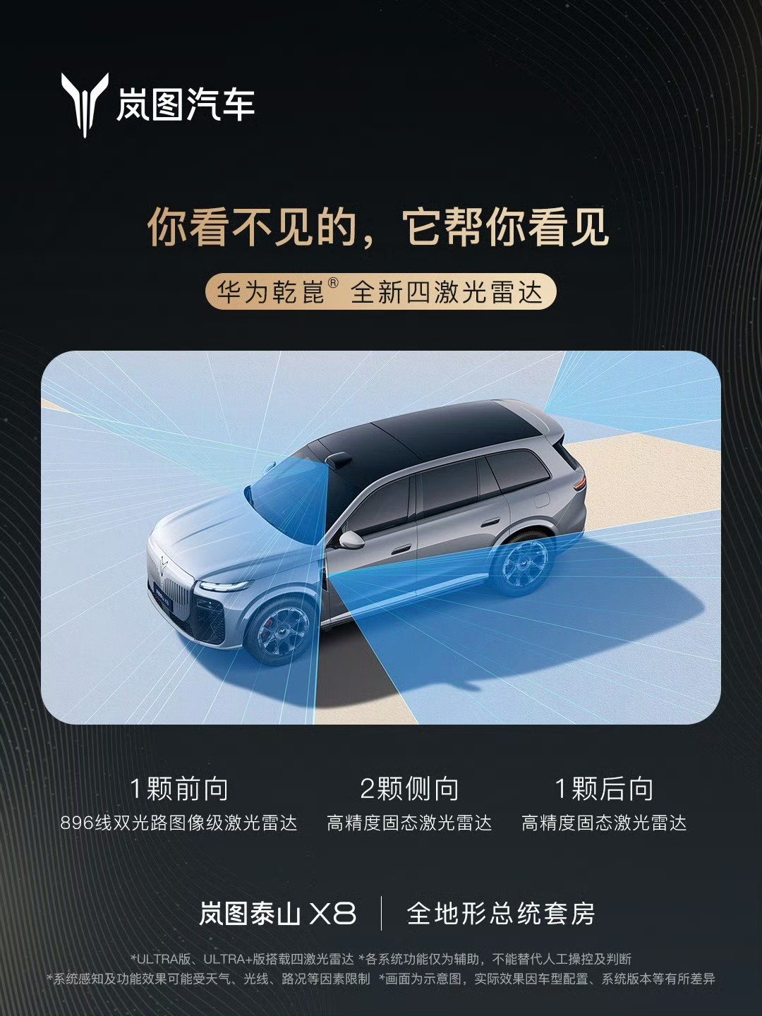 岚图泰山X8上市 售29.29万元起 配华为乾崑智驾/三腔空悬