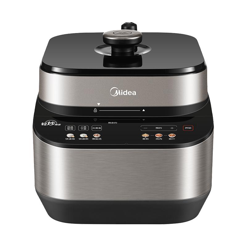 美的 电压力锅家用5L多功能高压锅0涂层不锈钢双胆全自动电高压锅