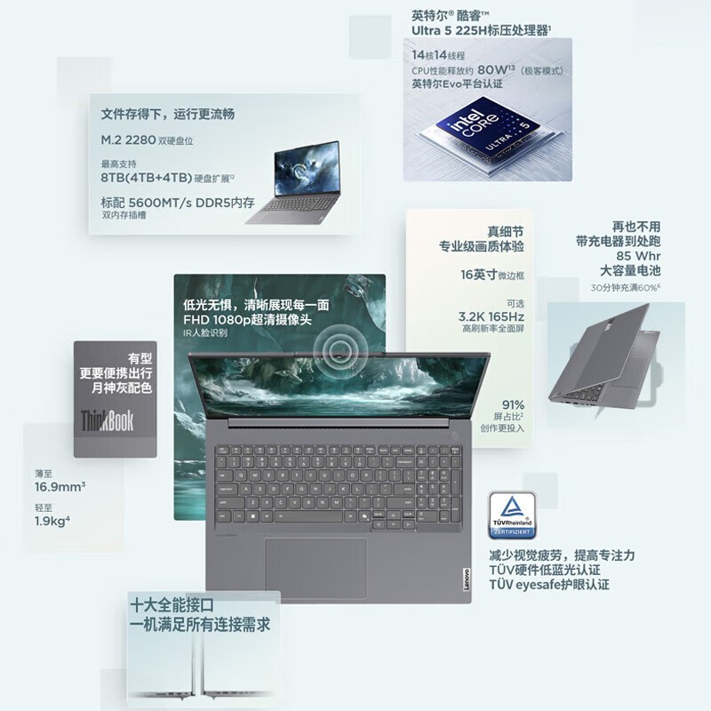 ThinkPad ThinkBook 16+�������Ultra���ᱡ����ʱ�ػ�