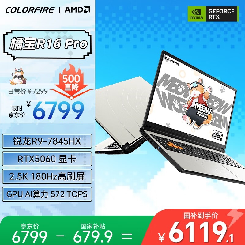 七彩虹 MEOW R16 Pro(R9-7845HX/16GB/1TB/RTX5060)
