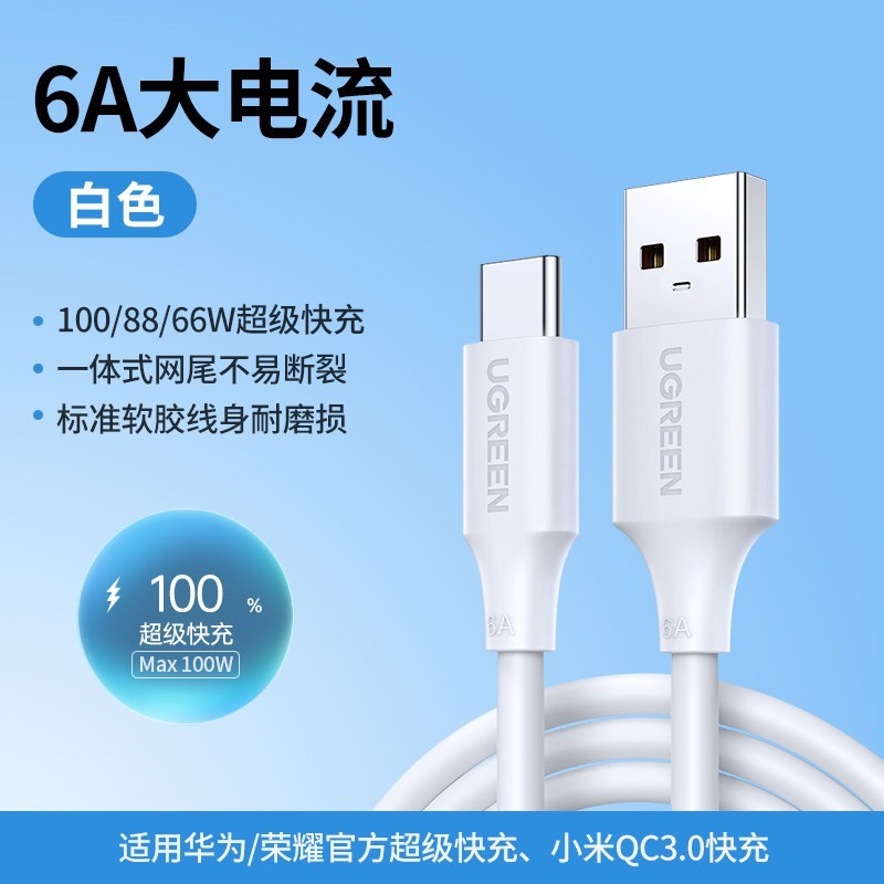 绿联 双头Type-C数据线 PD100W快充