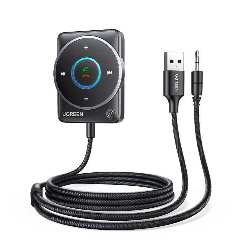 绿联 车载蓝牙接收器5.4aux音频线连接汽车usb老音响转换无线音质