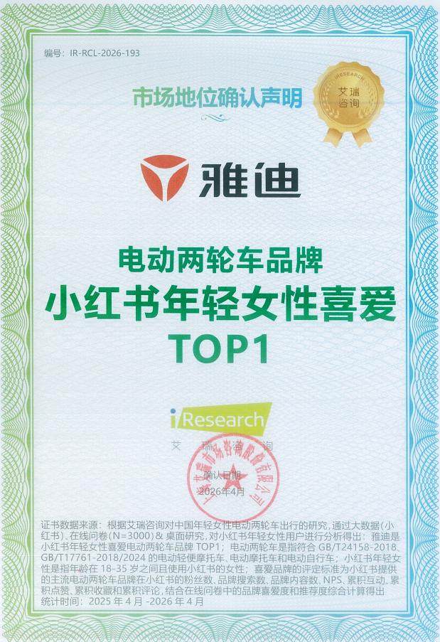 电动车选购指南：女性喜爱度Top1品牌推荐，雅迪摩登系列领跑