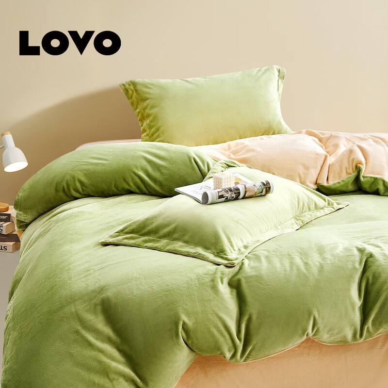 LOVO乐蜗加厚法兰绒四件套5折189元