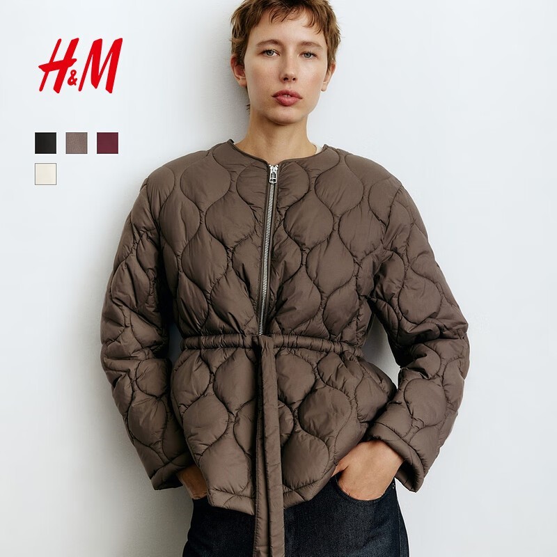 H&M冬季新款女装绗缝外套京东特惠