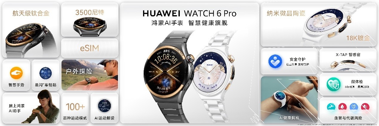 HUAWEI WATCH 6系列正式发布:鸿蒙AI手表,智慧健康旗舰