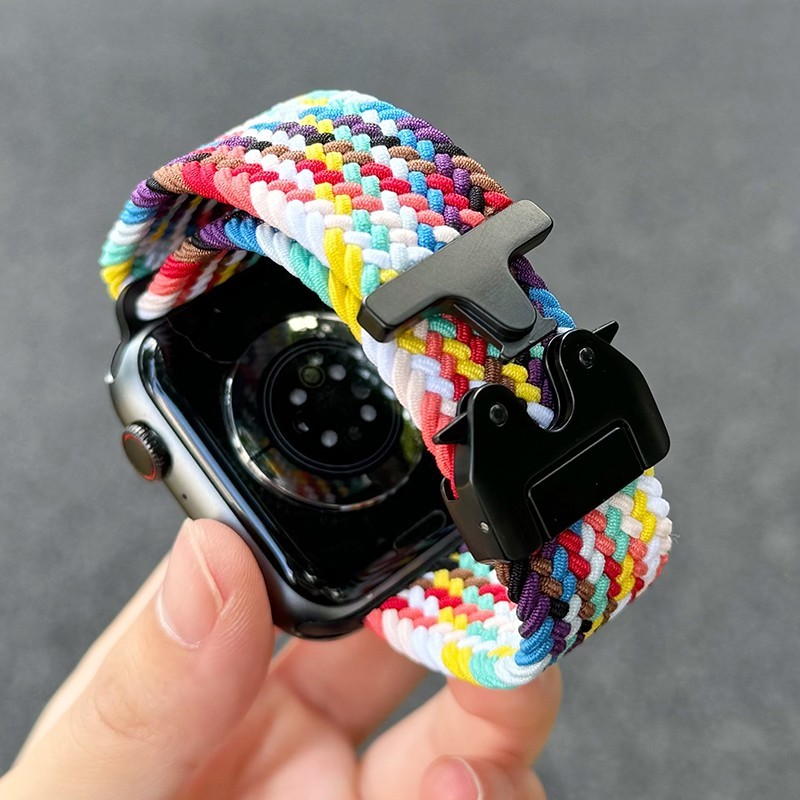 适用红米redmi watch6/5代表带高级时尚弹扣小米手环9/8pro新款机器人降落伞编织弹力4青春版lite运动替换带