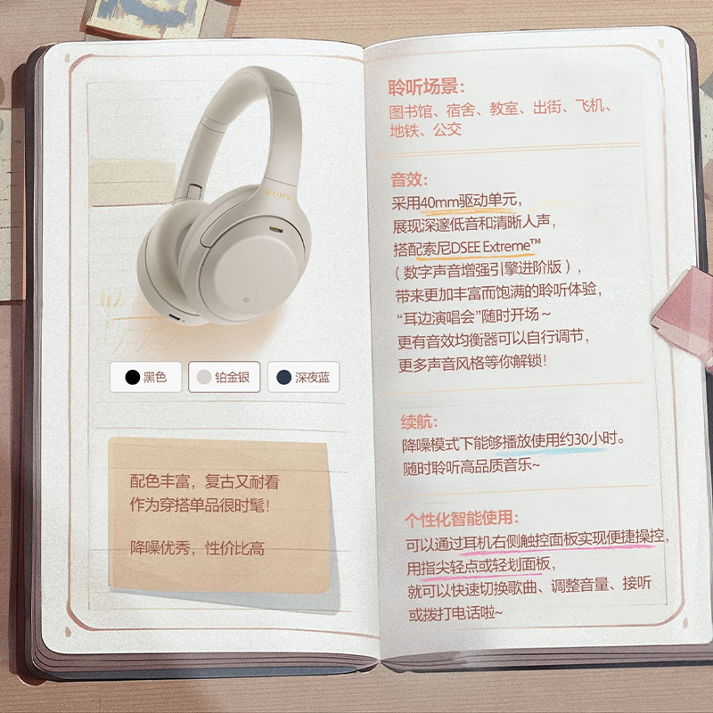 索尼WH-1000XM4降噪耳机1429元