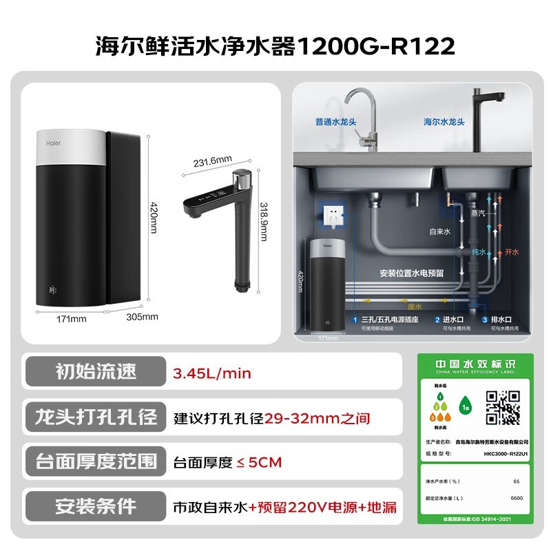 ����HKC3000-R793D2U1��ˮ��ֱ��288Ԫ