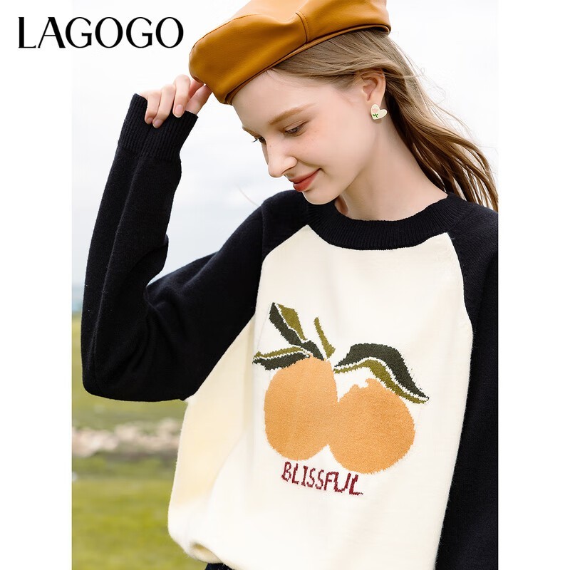 La·go·go拉谷谷女款柿柿如意毛衣66.54元