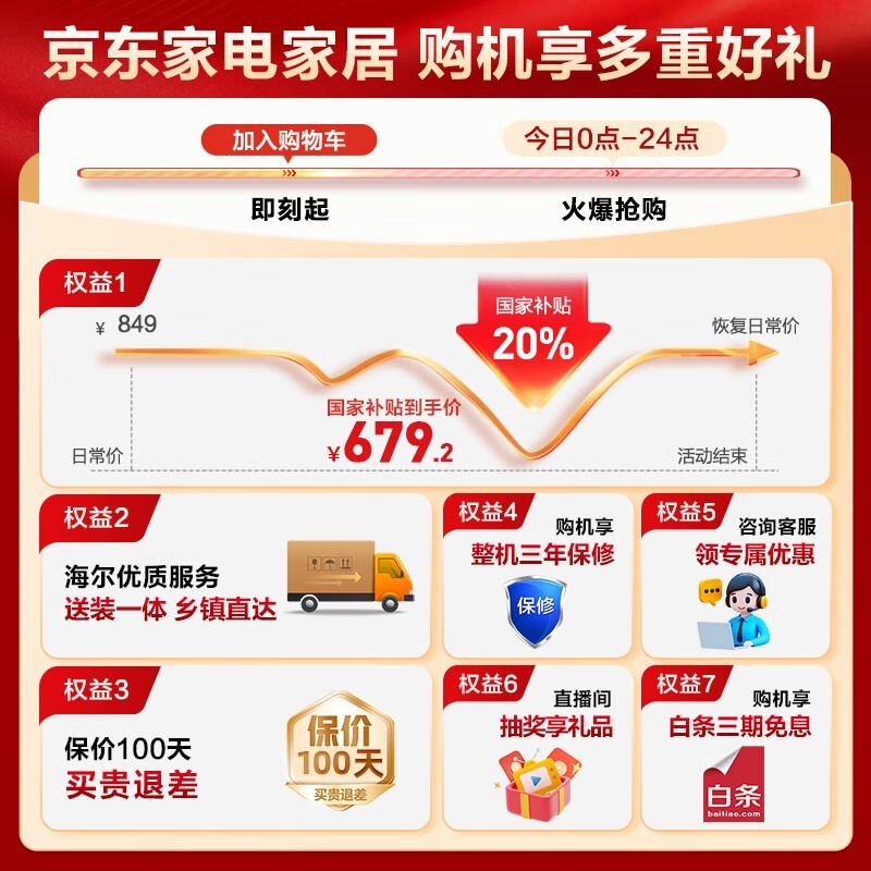 Haier海尔8.2公斤洗衣机钜惠