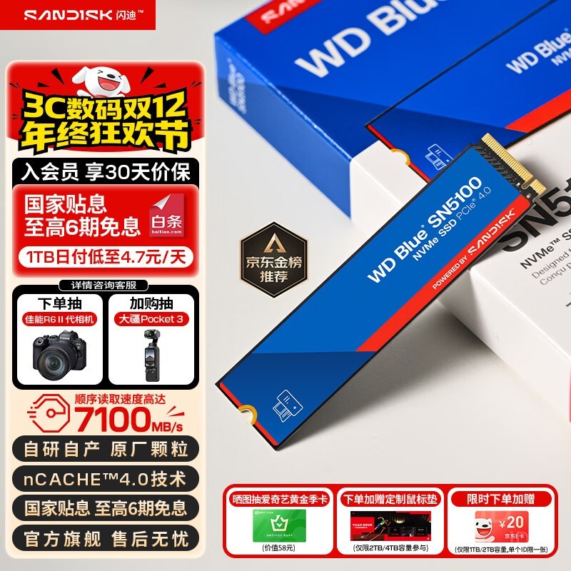 西部数据 WD Blue SN5000(4TB)