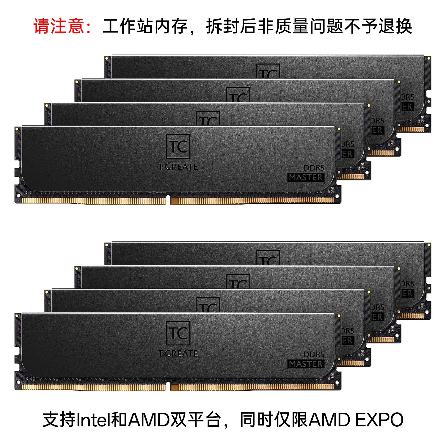 十铨 MASTER DDR5 工作站RDIMM服务器内存条 256GB 8*32GB