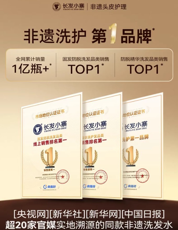 防脱固发国货新黑马长发小寨：年销售破10亿，全网热销超1亿瓶