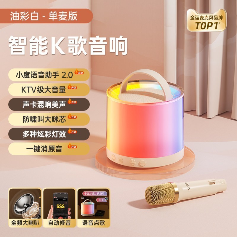 金运 K88音响麦克风话筒音响一体唱歌家用k歌音箱家庭ktv蓝牙无线儿童