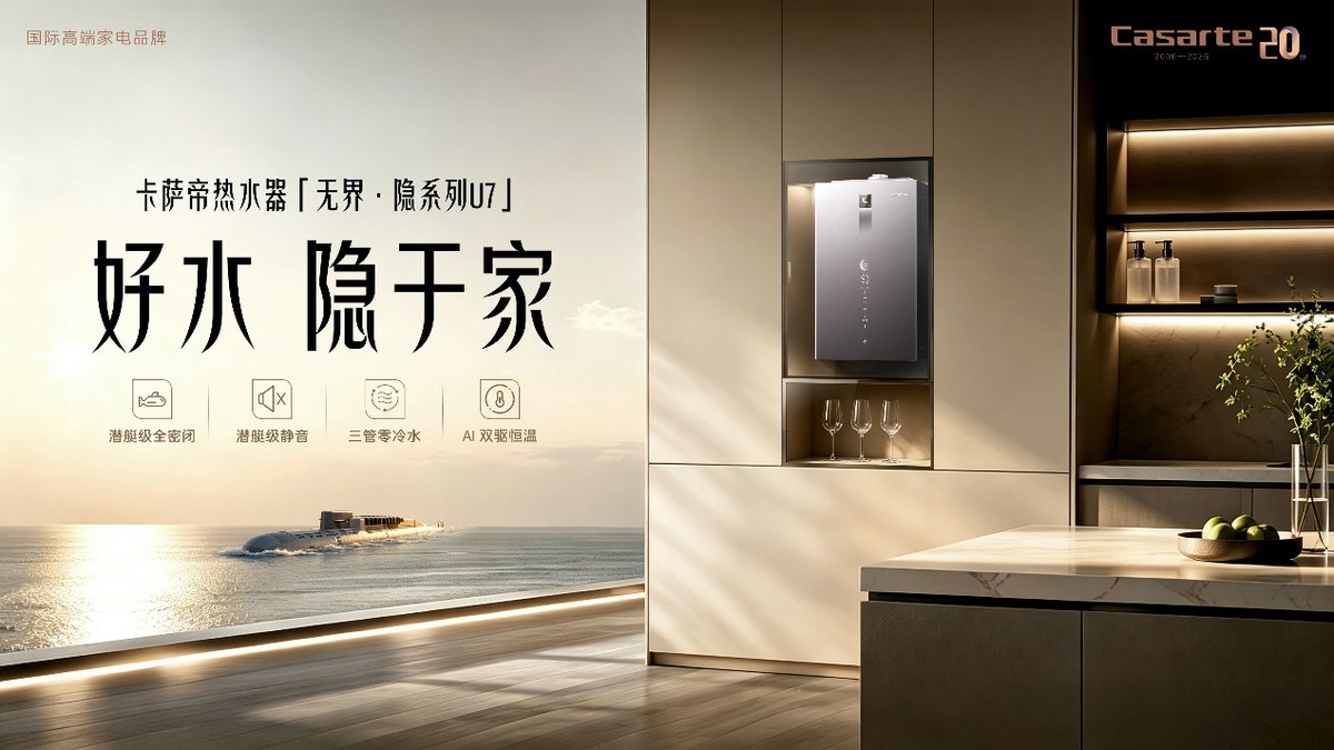 密闭空间稳定燃烧!卡萨帝无界热水器·U7首创全密闭打造舒适用水场景