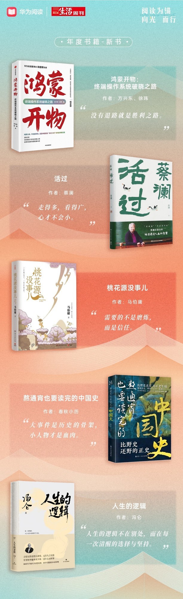 阅读为锚 向光而行:华为阅读×三联生活周刊2025年度阅读榜单温暖发布