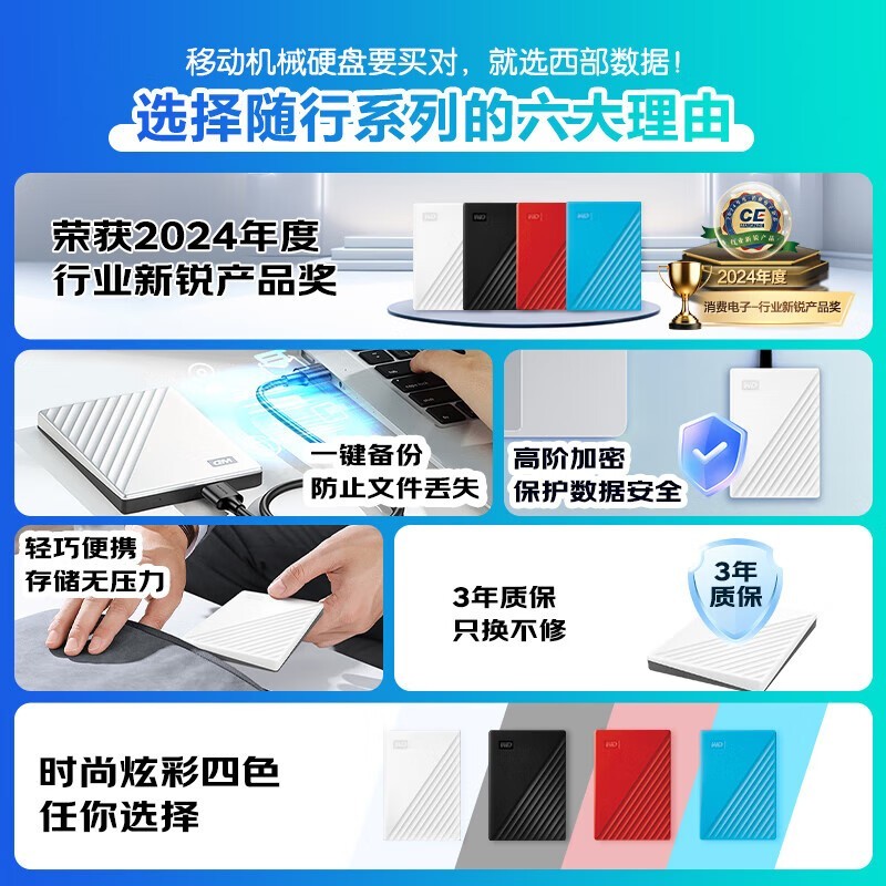 西部数据My Passport 2TB热促