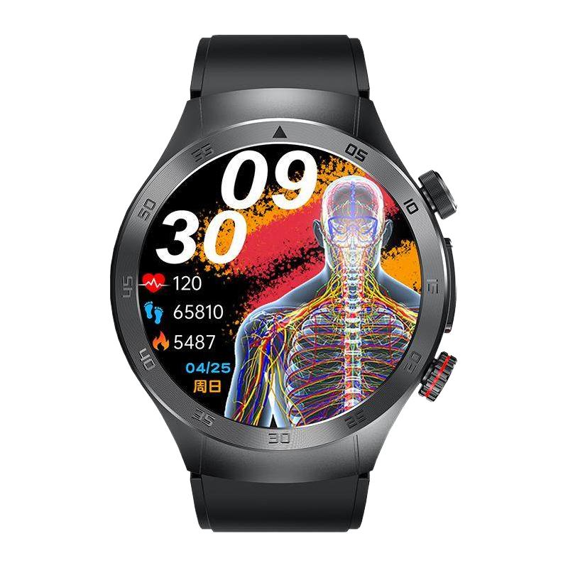 vzvk 医疗级芯片高精度无创监测血糖血压尿酸血脂智能手表心率心电图24小时动态检测量仪老人理疗三高手环