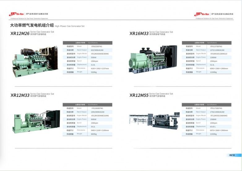 信然燃气发电机组详细技术介绍和电子样本