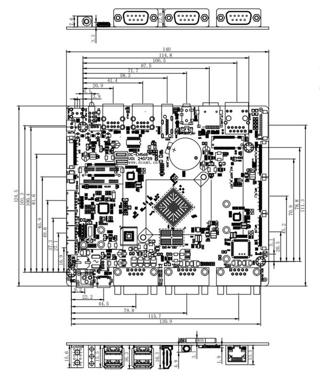 定昌RK3568工控主板宽温级安卓嵌入式工控主板DC_EN568