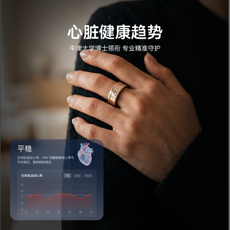 DalingRing Pro智能戒指高端旗舰款指环 亚健康心电图心脏年龄预测心脏风险管理心率监测可充电长续航智戒